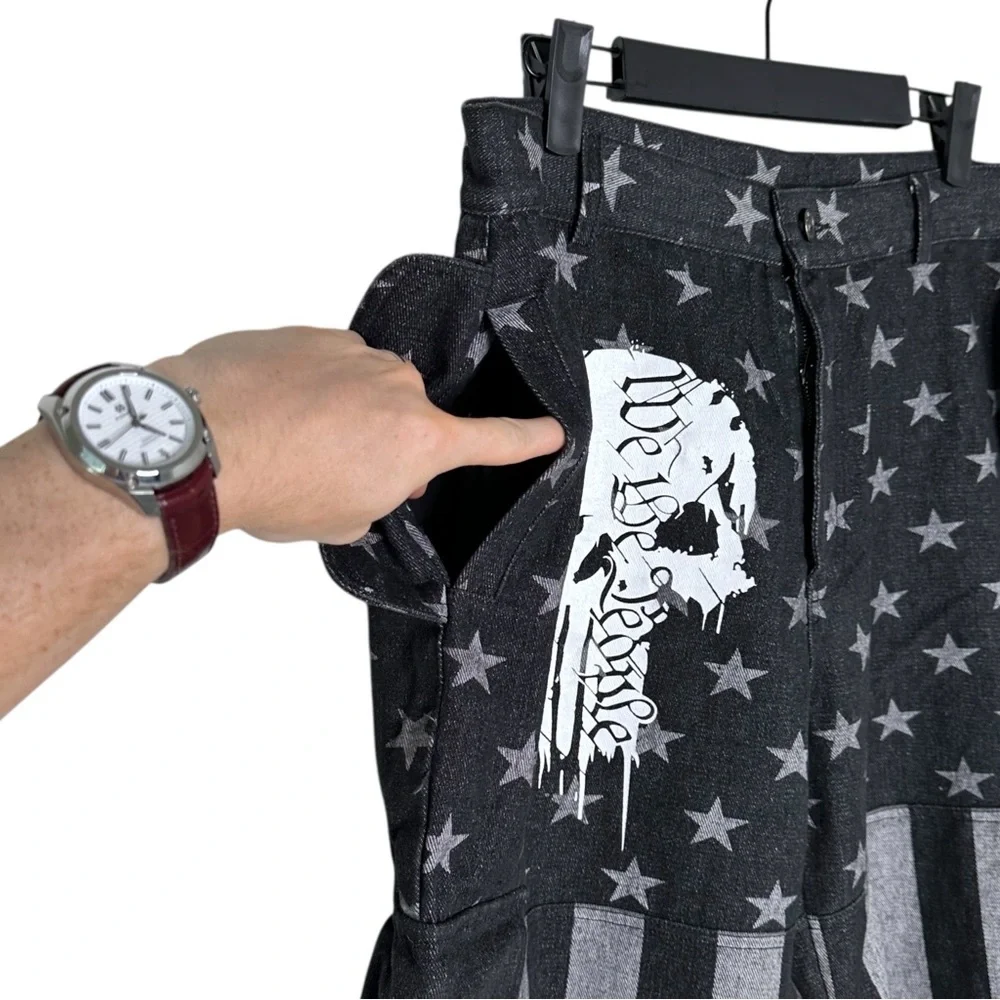 Vintage graphic denim shorts